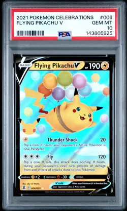 2021 POKEMON CELEBRATIONS #006 FLYING PIKACHU V PSA 10 - Image 1