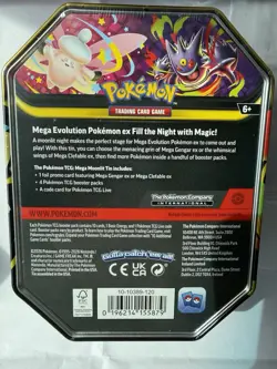 Pokemon TCG Mega Gengar ex Moonlit Tin Sealed 4 Booster Packs New 2026 - Image 2