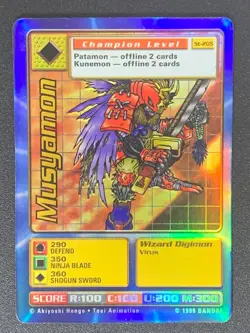 Digimon Musyamon St-20S Holo Foil Bandai Digimon Card 1999 English Vintage Rare - Image 1