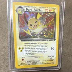 Pokemon TCG Dark Raichu 83/82 Team Rocket Holo Rare English WOTC 2000 70 HP - Image 1