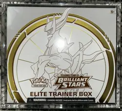 Pokemon TCG Sword and Shield Elite Trainer Box Brilliant Stars ETB W/ Acrylic 820650870125 - Image 1