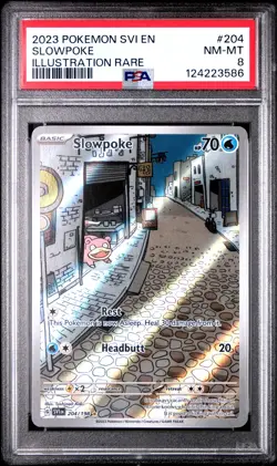 2023 POKEMON SVI EN-SCARLET & VIOLET ILLUSTRATION RARE #204 SLOWPOKE PSA 8 - Image 1