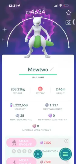 Pokemon Go Shiny Legendary Mewtwo ( MAX CP ) - Image 1