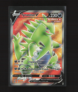 2021 Pokemon Tyranitar V (Full Art) Ultra Rare SWSH05 Battle Styles 154/163 - Image 1
