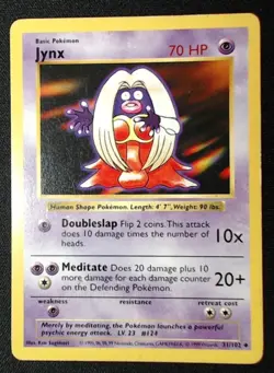 Jynx 031/102 Base Set (Shadowless) Regular Pokemon Card - Image 1