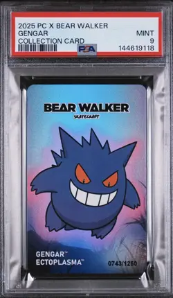 2025 POKEMON CENTER X BEAR WALKER COLLECTION CARDS GENGAR 743/1250 PSA 9 - Image 1