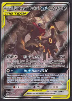 Pokemon Umbreon & Darkrai GX SM241 Alt Art Black Star Promo - Image 1