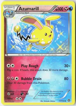 Azumarill 77/114 Uncommon Steam Siege Pokemon Lightly Played - Image 1