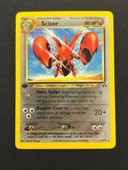 Scizor 29/75 Rare Neo Discovery Pokemon 1st Edition - Image 1