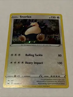 Snorlax 140/202 Sword & Shield Holo Cosmos Holo Rare Pokemon TCG LP - Image 1