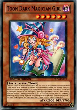 Yugioh Toon Dark Magician Girl GLD4-EN015 Limited Edition Common NM - Image 1