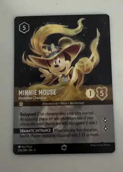 Disney Lorcana Musketeer Champion Minnie Mouse Card Enchanted 206/204 Foil - Image 1