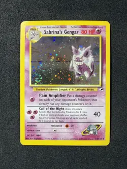 2000 Pokemon Gym Heroes Sabrina's Gengar Holo #14/132 Big SWIRL 💫 LP- MP - Image 1