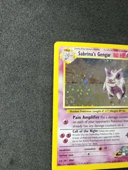 2000 Pokemon Gym Heroes Sabrina's Gengar Holo #14/132 Big SWIRL 💫 LP- MP - Image 4