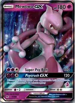 Mewtwo GX 31/68 Hidden Fates Pokemon TCG Holo GX Rare DMG - Image 1