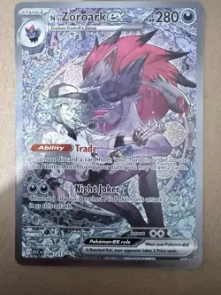 N's Zoroark ex 286/217 Special Illustration Rare ME: Ascended Heroes Pokemon NM - Image 1