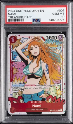 2024 ONE PIECE OP06-WINGS OF THE CAPTAIN TREASURE RARE #007 NAMI PSA 10 - Image 1