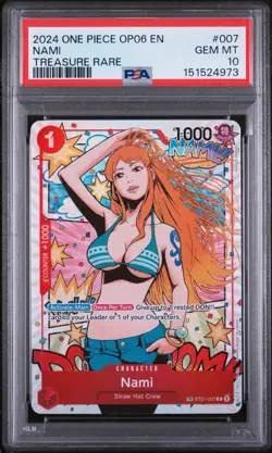 One Piece 2024 OP06-Wings of the Captain Treasure #007 Nami PSA 10 - Image 1