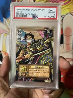 PSA 8 One Piece CCG 2004 Monkey D Luffy WJ-13 Special Pack Promo Japanese - Image 1