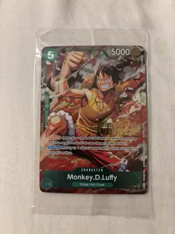One Piece Monkey D. Luffy P-135 Promo Foil English Prerelease Winner - Image 1