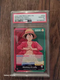 2022 ONE PIECE OP01 DEMO DECK-ERRATA #003 MONKEY D. LUFFY PSA 10 low population - Image 1