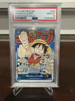 One Piece Card Game - Monkey.D.Luffy P-033 English PSA10 - Image 1