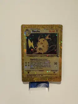 Raichu 14/62 Fossil Set Vending Sticker Holo Prism Vintage Pokemon Card Rare - Image 1
