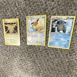Pokemon TCG XY Evolutions Reverse Holo/Holo 3-Card Lot Zapdos Eevee 2016 - Image 1
