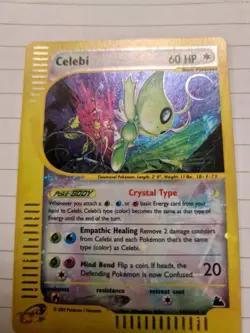 Celebi Pokemon Card - 145/144 - Crystal Reverse Holo - 2003 - Nintendo - Rare - Image 3