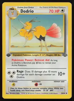 Dodrio 34/64 1st Edition Uncommon Jungle Pokemon English MP - Image 1
