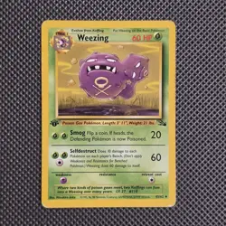 Weezing 45/62 Uncommon Fossil Pokemon 1st Edition - Image 1