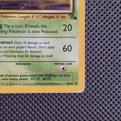 Weezing 45/62 Uncommon Fossil Pokemon 1st Edition - Image 4