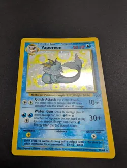 Pokemon TCG Holo Rare Jungle Vaporeon 12/64 Unlimited Holo - Image 1