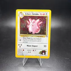 Pokemon TCG Erika's Clefable Gym Heroes Holo Rare Card 3/132 NM -j - Image 1