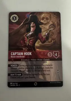 NEVER PLAYED Captain Hook - Master Swordsman (Enchanted) 214/204 Disney Lorcana - Image 1