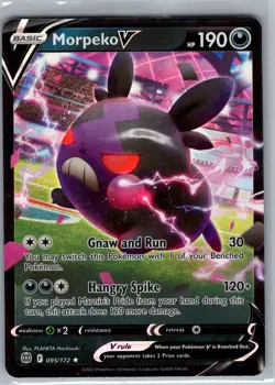 Morpeko V 095/172 SWSH09: Brilliant Stars - Pokemon Card - NM - Image 1