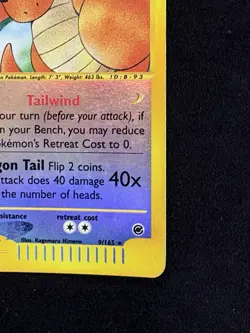 Pokemon Dragonite Reverse Holo Card 9/165 Expedition Base Set LP/MP - Image 4