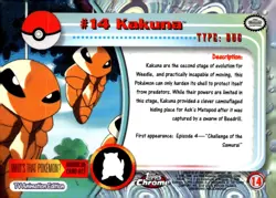 Pokemon Card -Kakuna 2000 Topps Chrome TV Animation Edition #14 Card - Image 2