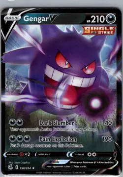 Gengar V 156/264 SWSH08: Fusion Strike - Pokemon Card - NM - Image 1