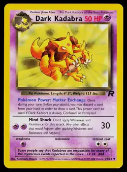 Pokemon Card Dark Kadabra 39/82 Team Rocket Uncommon - Image 1