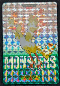 Bandai Pokemon 1996 Japanese Carddass No.146 Moltres Green Prism Card Sticker MP - Image 2