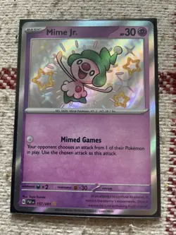 Pokemon Paldean Fates Mime Jr. 157/091 Baby Shiny - Image 1