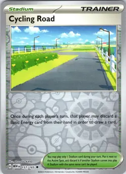 Cycling Road 157/165 Uncommon 151 Pokemon Reverse Holo Near Mint - Image 1
