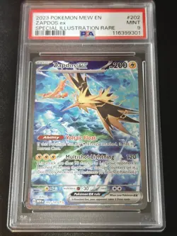 2023 POKEMON MEW EN-151 SPECIAL ILLUSTRATION RARE #202 ZAPDOS EX PSA 9 - Image 1