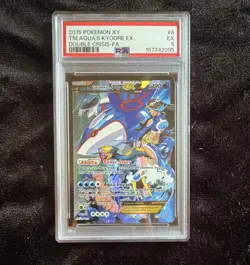 Pokemon 2015 XY Double Crisis Team Aqua's Kyogre EX 6/34 PSA 5 Full Art - Image 1