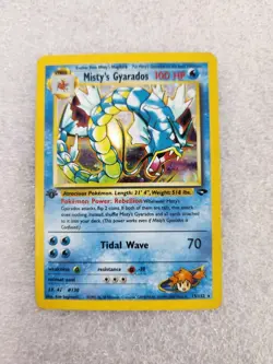 CREASE!! MISTY’s Gyarados 13/132 1st Edition Gym Challenge Holo ((MP)) SEE PICS - Image 1