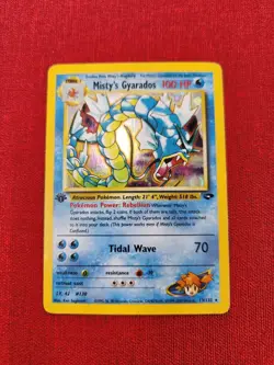 CREASE!! MISTY’s Gyarados 13/132 1st Edition Gym Challenge Holo ((MP)) SEE PICS - Image 2