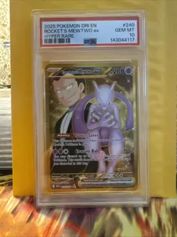 🚀 Pokemon DRI-EN Destined Rivals Team Rocket's Mewtwo #240 Hyper Rare🔥 PSA 10 - Image 1