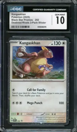 2025 Pokemon Destined Rivals Blister Pack Promo Kangaskhan #202 CGC 10 - Image 1