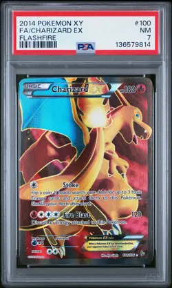2014 POKEMON XY FLASHFIRE #100 FULL ART/CHARIZARD EX PSA 7 - Image 1